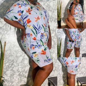 Plus size floral biker set
